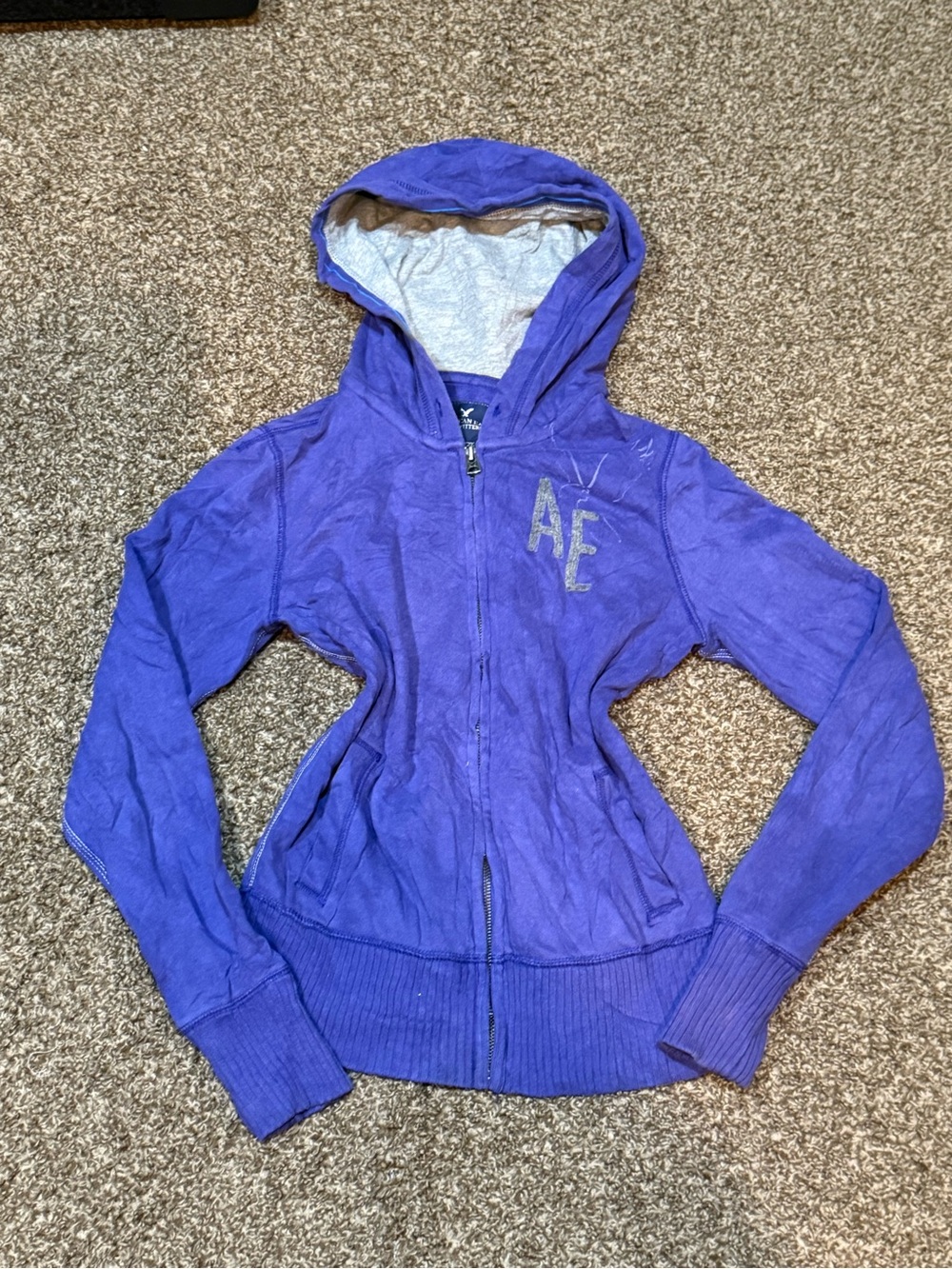 Insane Vintage 2000s Y2K American Eagle Outfitters Purple' Hooded Zip-Up Jacket